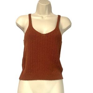 Treasure & Bond Rib Sweater Tank In Rust Bisque, XS